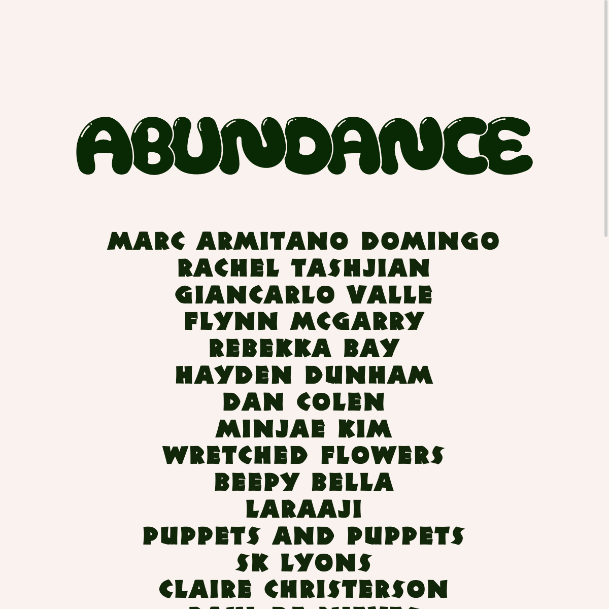 A screenshot of Abundance's homepage.