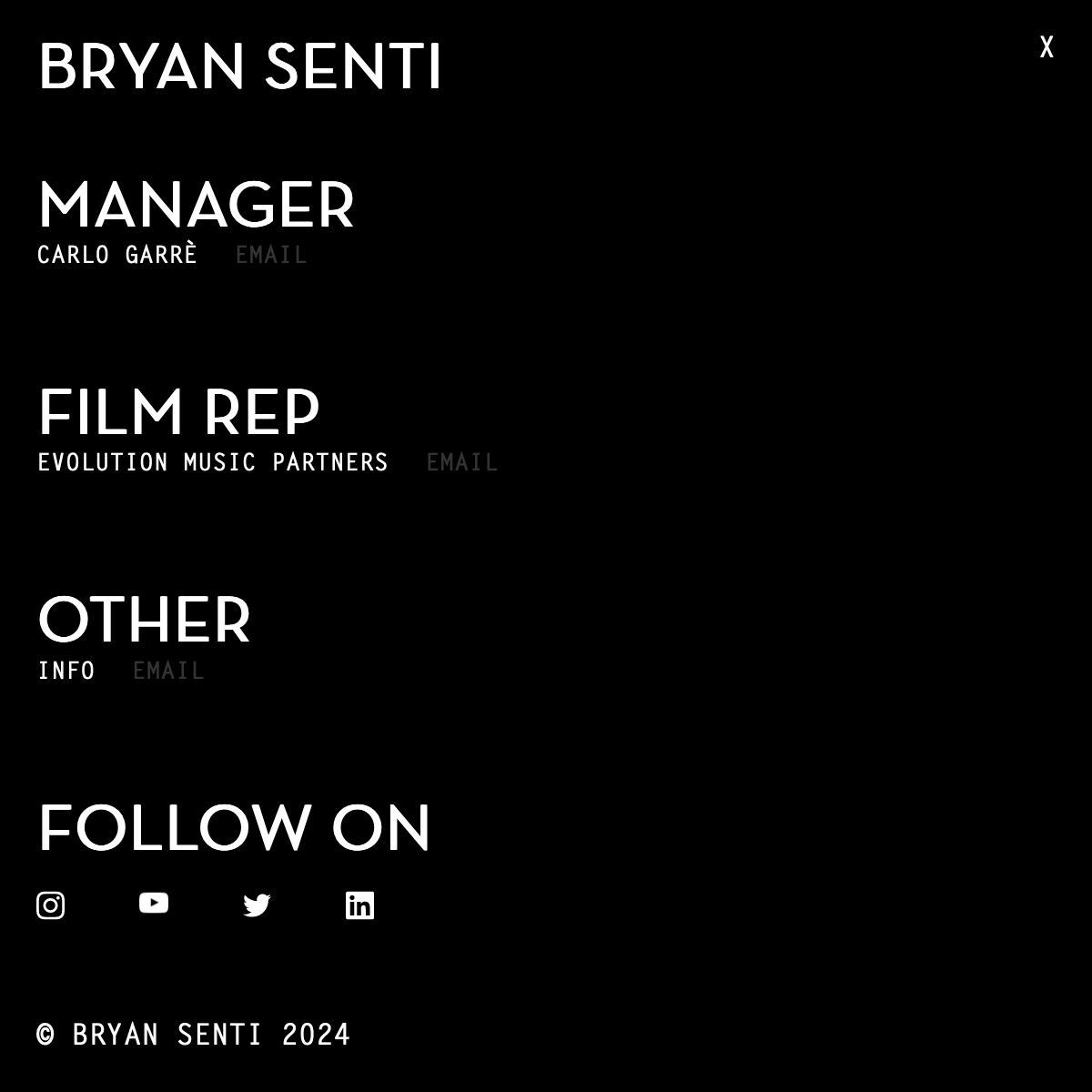 A second screenshot of Bryan Senti's homepage.